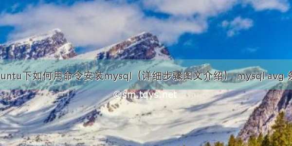 Ubuntu下如何用命令安装mysql（详细步骤图文介绍） mysql avg 条件