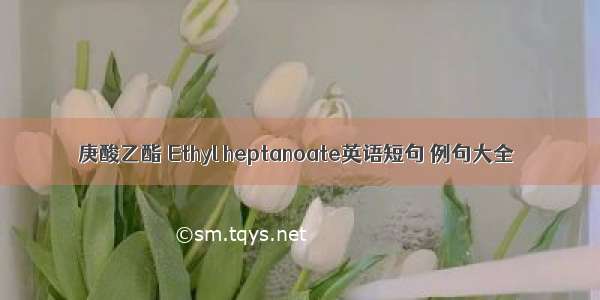 庚酸乙酯 Ethyl heptanoate英语短句 例句大全