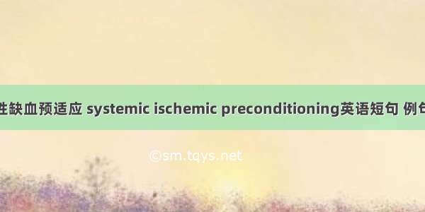 系统性缺血预适应 systemic ischemic preconditioning英语短句 例句大全