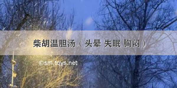 柴胡温胆汤（头晕 失眠 胸闷）