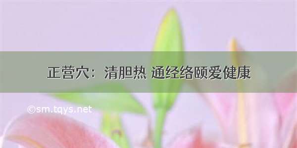 正营穴：清胆热 通经络颐爱健康