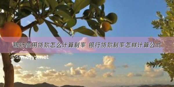 银行信用贷款怎么计算利率 银行贷款利率怎样计算公式