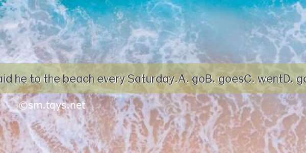 He said he to the beach every Saturday.A. goB. goesC. wentD. going