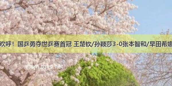 欢呼！国乒勇夺世乒赛首冠 王楚钦/孙颖莎3-0张本智和/早田希娜