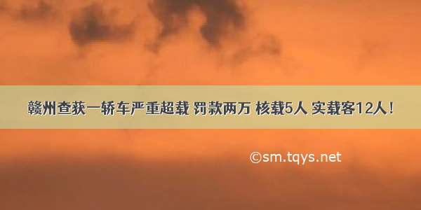 赣州查获一轿车严重超载 罚款两万 核载5人 实载客12人！