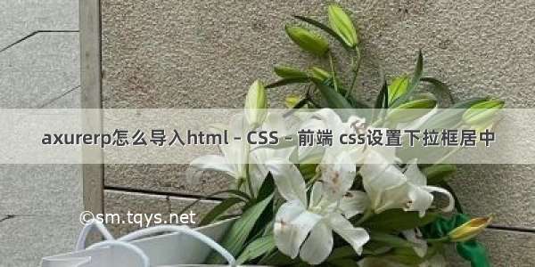 axurerp怎么导入html – CSS – 前端 css设置下拉框居中