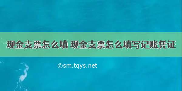 现金支票怎么填 现金支票怎么填写记账凭证