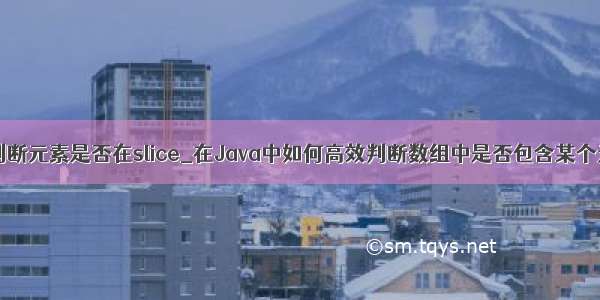 go 判断元素是否在slice_在Java中如何高效判断数组中是否包含某个元素