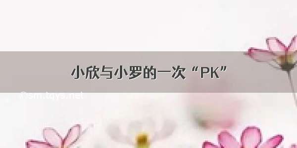 小欣与小罗的一次“PK”