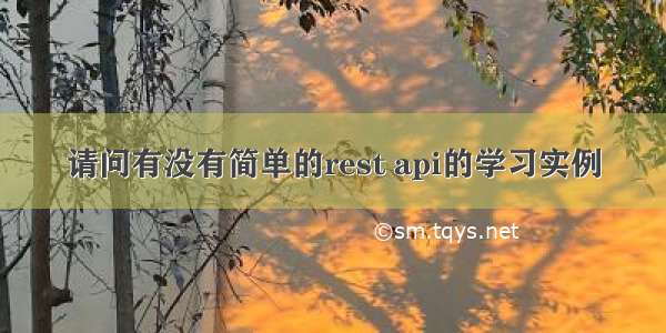 请问有没有简单的rest api的学习实例