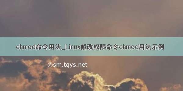 chmod命令用法_Linux修改权限命令chmod用法示例