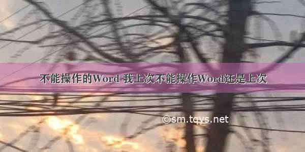 不能操作的Word 我上次不能操作Word还是上次