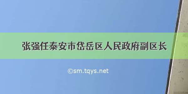 张强任泰安市岱岳区人民政府副区长