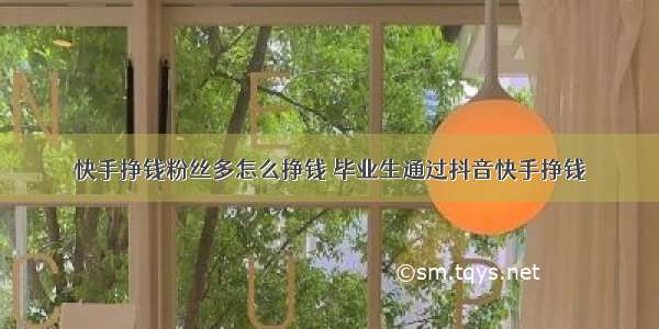 快手挣钱粉丝多怎么挣钱 毕业生通过抖音快手挣钱