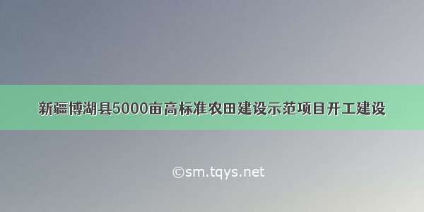 新疆博湖县5000亩高标准农田建设示范项目开工建设