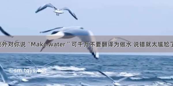 老外对你说“Make water ”可千万不要翻译为做水 说错就太尴尬了！