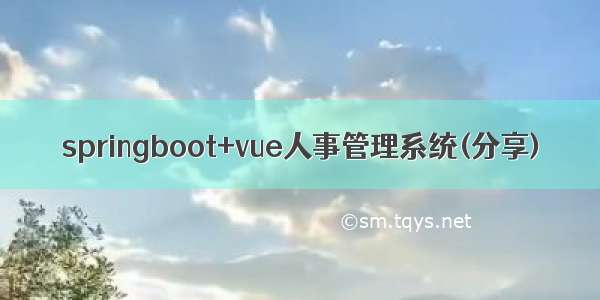 springboot+vue人事管理系统(分享)