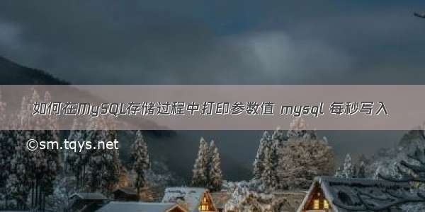 如何在MySQL存储过程中打印参数值 mysql 每秒写入