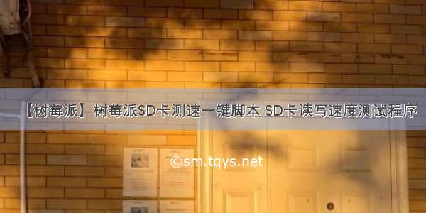 【树莓派】树莓派SD卡测速一键脚本 SD卡读写速度测试程序