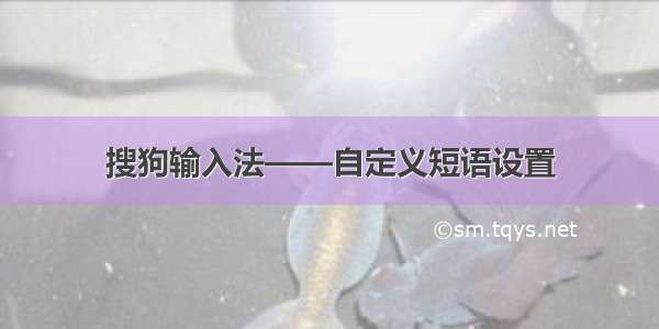 搜狗输入法——自定义短语设置