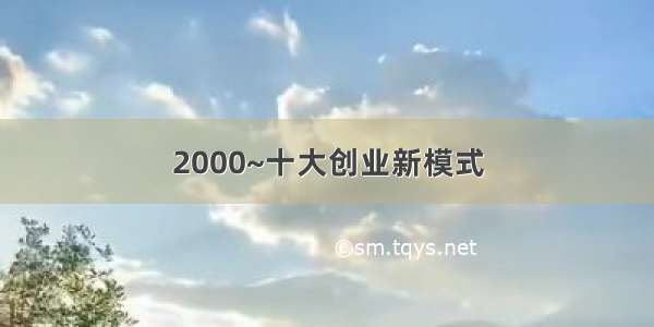 2000~十大创业新模式