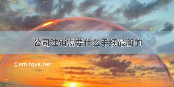 公司注销需要什么手续最新的