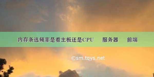 内存条选频率是看主板还是CPU – 服务器 – 前端