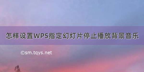 怎样设置WPS指定幻灯片停止播放背景音乐