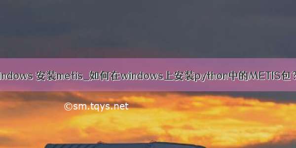 windows 安装metis_如何在windows上安装python中的METIS包？