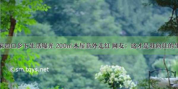 一家四口乡下生活曝光 200㎡木屋意外走红 网友：这才是我向往的生活