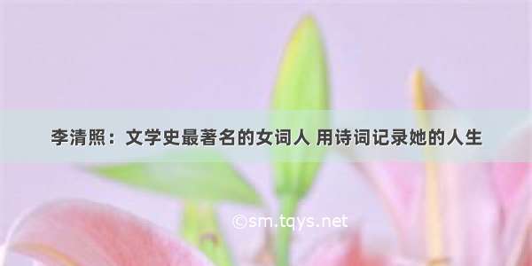 李清照：文学史最著名的女词人 用诗词记录她的人生