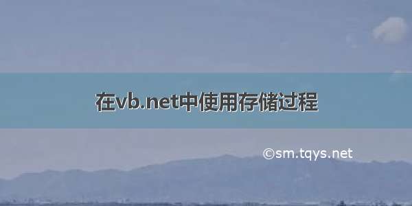 在vb.net中使用存储过程