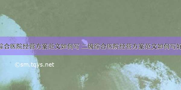 二级综合医院经营方案范文如何写 二级综合医院经营方案范文如何写好(5篇)