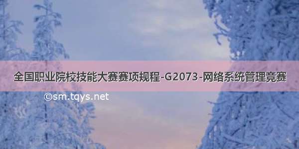 全国职业院校技能大赛赛项规程-G2073-网络系统管理竞赛