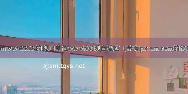 html em vw CSS3 的视口单位vw vh实现自适应（带有px em rem的简单介绍）