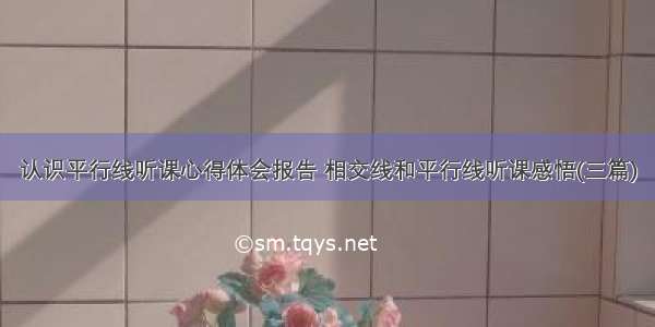 认识平行线听课心得体会报告 相交线和平行线听课感悟(三篇)