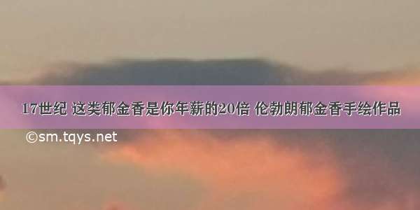 17世纪 这类郁金香是你年薪的20倍 伦勃朗郁金香手绘作品