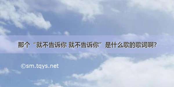 那个“就不告诉你 就不告诉你”是什么歌的歌词啊？