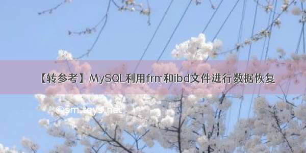 【转参考】MySQL利用frm和ibd文件进行数据恢复