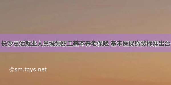 长沙灵活就业人员城镇职工基本养老保险 基本医保缴费标准出台