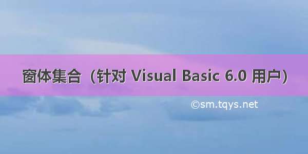 窗体集合（针对 Visual Basic 6.0 用户）