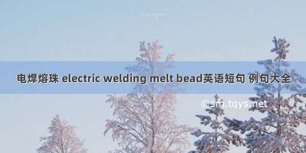 电焊熔珠 electric welding melt bead英语短句 例句大全