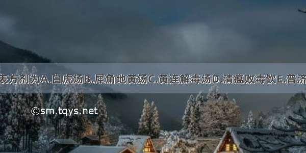 苦寒直折的代表方剂为A.白虎汤B.犀角地黄汤C.黄连解毒汤D.清瘟败毒饮E.普济消毒饮ABCDE