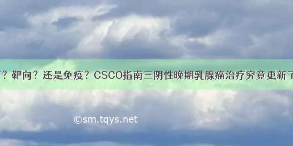 化疗？靶向？还是免疫？CSCO指南三阴性晚期乳腺癌治疗究竟更新了啥？