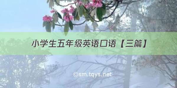 小学生五年级英语口语【三篇】