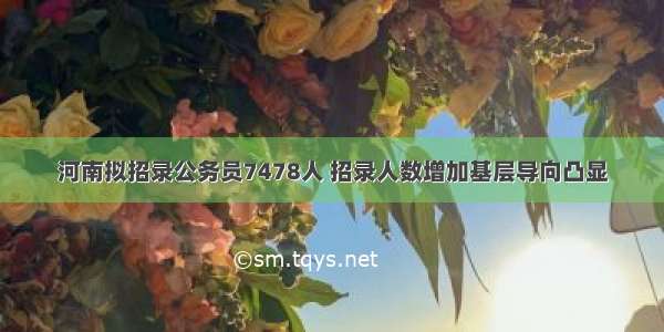 河南拟招录公务员7478人 招录人数增加基层导向凸显