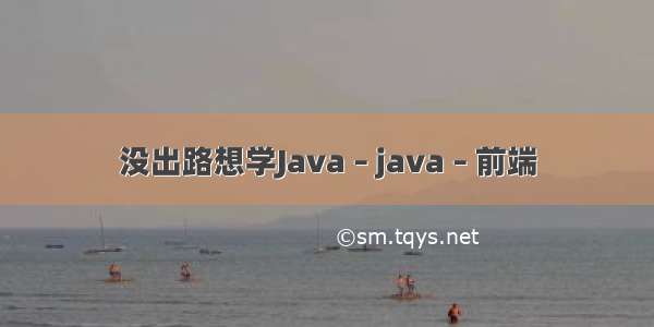 没出路想学Java – java – 前端