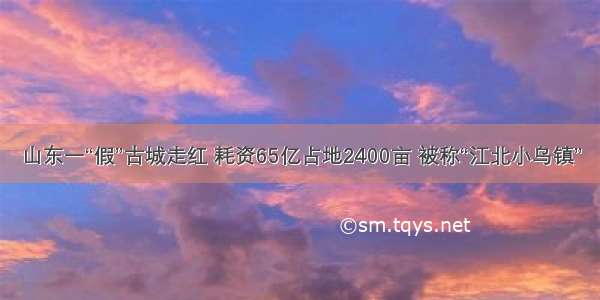 山东一“假”古城走红 耗资65亿占地2400亩 被称“江北小乌镇”