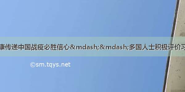 高度重视人民安全健康传递中国战疫必胜信心&mdash;&mdash;多国人士积极评价习近平赴武汉考察疫情