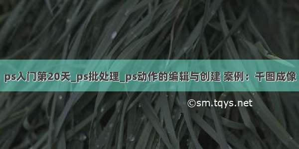 ps入门第20天_ps批处理_ps动作的编辑与创建 案例：千图成像